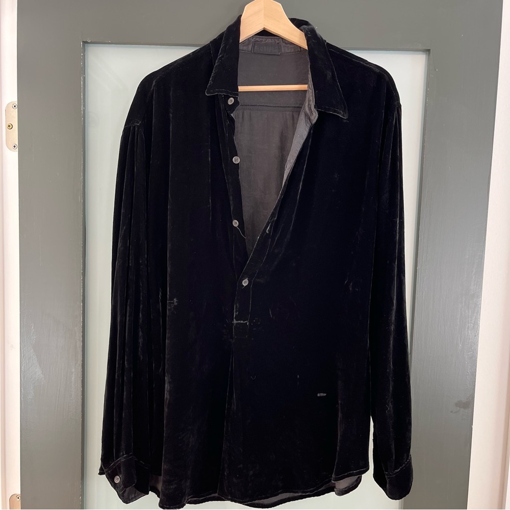 GUC cp shades velvet button-down popover shirt